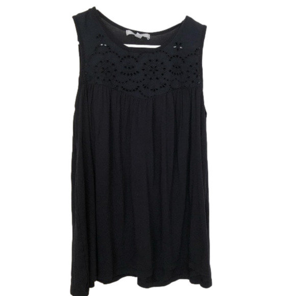 Libby Edelman Navy Sleeveless with Eyelet Lace - Picture 1 of 5